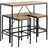VCM Bartisch-Set Bahamas 120 x 105 x 60 cm Braun