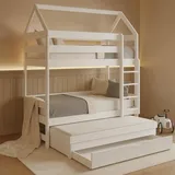 ALAVYA HOME Etagenbett CASA 80 x 160 cm Kiefer massiv weiß