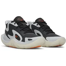 Under Armour Under Armour, Jet '25 Basketballschuhe Kinder, 014 - halo gray/black/team orange Schwarz, Grau,