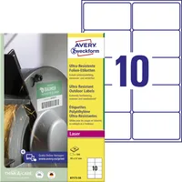 Avery Zweckform B7173-50 Strapazierfähige Folienetiketten ultra-resistent A4, 99x57mm VE=500