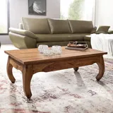 FineBuy Couchtisch Braun Massivholz 110 x 60 x 40 cm