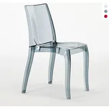 Cristal Light Grand Soleil Design stapelbare Stühle aus transparentem Polycarbonat für Küche und Bar - Transparent Schwarz Anthrazit