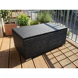 Raumhirsch Furniture Gartenbox Gartenbox, Auflagenbox, Kissenbox mit Deckel (Maße: 100 × 55 × 40 (H) cm, Hybrid-Geflecht), Innenbezug mit Klettverschluss schwarz
