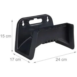 Relaxdays Schlauchhalter 15 x 24 x 17 cm schwarz