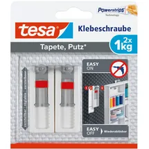 Tesa Klebeschraube verstellbar 2,4 x 6,4 cm, 2 Stück