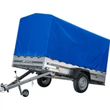 Autotransportanhänger 264x125 UNITRAILER GARDEN 264 KIPP mit H-1100 Rahmen und blauer Plane