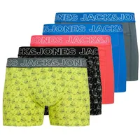 Jack & Jones Boxershorts Pflegeleichtes, elastisches Material mit Logobund (5-St) JACCAPRI SKULL TRUNKS 5 PACK LN bunt