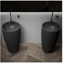 Bernstein Standwaschbecken Twz316 Mineralguss 50x50x90cm Schwarz matt