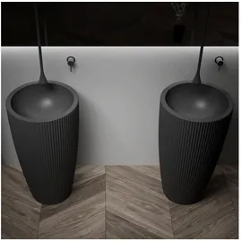 Bernstein Standwaschbecken Twz316 Mineralguss 50x50x90cm Schwarz matt