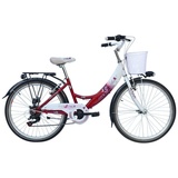 T&Y Trade 24 Zoll Kinder Mädchen Fahrrad Kinderfahrrad Cityfahrrad Mädchenfahrrad Bike Rad Led Dynamo Beleuchtung STVO Shimano 6 Gang Flair Fuchsia Pink