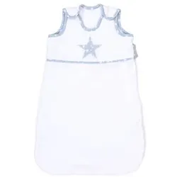 babybay Schlafsack Organic Cotton, weiß Applikation Stern azurblau Sterne weiß