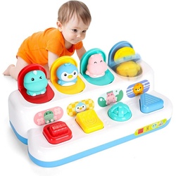 autolock Lernspielzeug Pop up Baby Spielzeug ab 12 Monate mit Musik & Licht