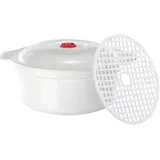 Rrlihjgu Dampfgarer für die Mikrowelle, Küchenbehälter, mit Deckel und Griff, rutschfest, für Mikrowelle, für Backofen, Lebensmittel, Brocoli, Nudeln, Nudeln, Brokkoli, Nudeln, Brot oder Bondigas