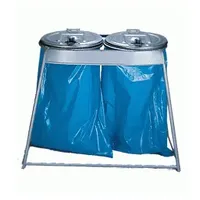 Hardwex Doppel-Müllsackständer mit Deckeln, feuerverzinkt, 2x120 l