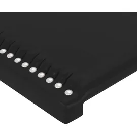 vidaXL Kopfteil mit Ohren Schwarz 103x23x118/128 cm Kunstleder