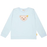 Steiff Kinder Sweatshirt - Teddy-Applikation, Quietscher, Cotton Stretch, uni Hellblau 104