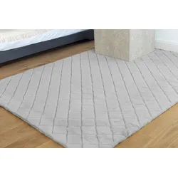 Teppich PADIRO "Imala 125", grau, B:80cm H:30mm L:150cm, Polyester, Teppiche, Besonders weiche Haptik, flauschig, geprägtes Muster