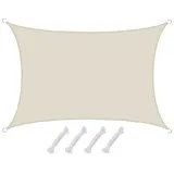 AMANKA UPF50+ UV Sonnensegel 3x5 Polyester Rechteck Wasserabweisend Garten Balkon Beige