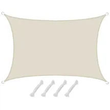 AMANKA UPF50+ UV Sonnensegel 3x5 Polyester Rechteck Wasserabweisend Garten Balkon Beige