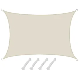 AMANKA UPF50+ UV Sonnensegel 3x5 Polyester Rechteck Wasserabweisend Garten Balkon Beige