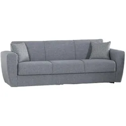 Dmora Schlafsofa Escobar, Lineares 3-Sitzer-Container-Schlafsofa, Wohnzimmersofa aus gepolstertem Stoff mit Klick-Klack-Öffnung, 223x84xh80 cm, Grau