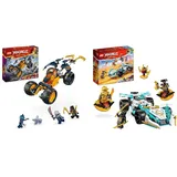 LEGO NINJAGO Arins Ninja-Geländebuggy, Ninja-Spielzeug mit Auto, Drache und 4 Mini-Figuren & NINJAGO Zanes Drachenpower-Spinjitzu-Rennwagen