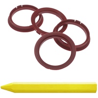 4X Zentrierringe 74,1 x 64,1 mm Dunkelrot Felgen Ringe + 1x Reifen Kreide Fett Stift