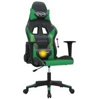 VidaXL Gaming-Stuhl mit Massagefunktion Grün Schwarz