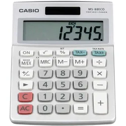 Casio MS-88ECO - Desktop-Taschenrechner - 8 Stellen - Solarpanel, Batterie