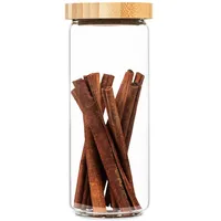 Klarstein Stapelglas mit Bambusdeckel 800 ml 4 St.