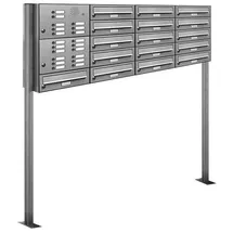AL Briefkastensysteme 20er Premium Edelstahl Standbriefkasten Anlage mit Klingel Postkasten 4x5