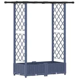 vidaXL Hochbeet mit Rankgitter und Dach 122,5 x 40 x 123 cm Grau