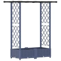 vidaXL Hochbeet mit Rankgitter und Dach 122,5 x 40 x 123 cm Grau