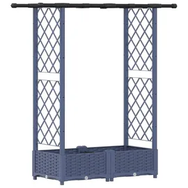 vidaXL Hochbeet mit Rankgitter und Dach 122,5 x 40 x 123 cm Grau