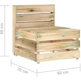 vidaXL Garten-Paletten-Mittelsofa natur