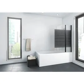 Aurlane Badewannenaufsatz Black Lines 2 100 x 140 cm Klarglas Profilfarbe schwarz