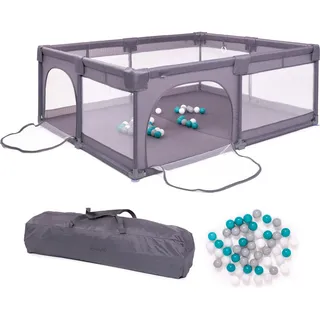 BabyGO Laufgitter Playpark 48 Spielbälle, grau