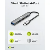 goobay Slim 4-Port USB-Hub, USB-C auf USB-A, USB 3.2 - USB-CTM-Stecker (USB 3.2) > 1x USB-A-Buchse (USB 3.2), 3x USB-A-Buchse (USB 2.0)