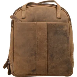 Cityrucksack BAGAN, Gr. B/H/T: 29cm x 24cm x 10cm, onesize, braun, Rindsleder, Leder, Retro, casual, Rucksäcke, echt Leder