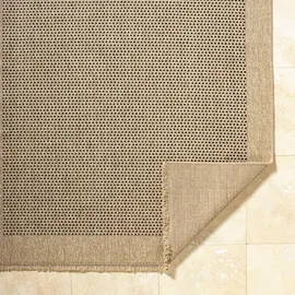 livabliss Cairns Outdoor Teppich 120x170 cm – Wetterfester Boho Teppich für Balkon, Terrasse & Garten – Beige & Schwarz