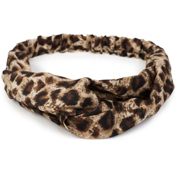styleBREAKER Haarband, 1-tlg., Haarband mit Leo Print beige|braun