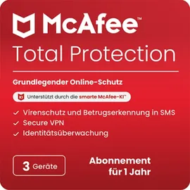 McAfee Total Protection 2025 3 Geräte 1 Jahr DE Win Android iOS
