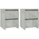 vidaXL Nachttische 2 Stk. Betongrau 30×30×40 cm Holzwerkstoff