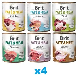 BRIT Pate&Meat Mix Geschmacks 24x800 g Pastete für Hunde