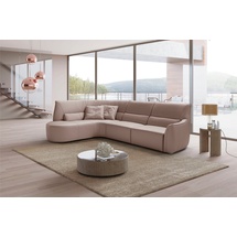 Egoitaliano Ecksofa »Puffy«, mit Ottomane, wahlweise mit und ohne elektrischer Relaxfunktion, beige