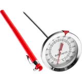 BROWIN® Analog Bratenthermometer mit Etui 101000 | 10-300 °C Grillthermometer aus Edelstahl | Garthermometer für Fleisch, Flüssigkeiten, Fett, Babymilch | Fleischthermometer für Backofen, BBQ, Grill