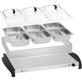 Royal Catering Buffetwärmer 3X2L Warmhalteplatte Elektrisch Heizplatte Wärmeplatte 400w
