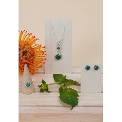 mantraroma Schmuckset 925er Silber mit Malachit (Schmuckset aus 925 Silber) 54