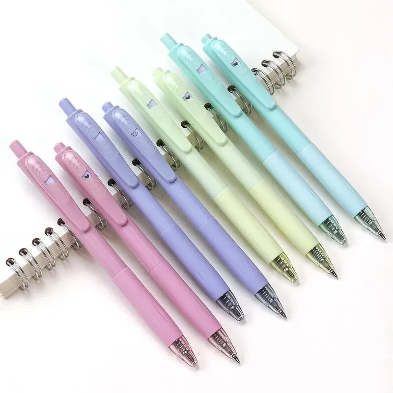 WRITECH Gelroller Fein: Einziehbarer Tintenroller mit Schwarzem Tinten, glatter Schrift 8 Stück 0,7 mm Mittlere Spitze für das Schreiben von Tagebüchern und Notizen Kein Durchschreiben & Verschmieren & Verschleieren Lebendige Farbe des Gehäuses Stilles Klicken Peekaboo-Set
