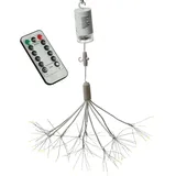 MARELIDA LED Feuerwerk Leuchte hängender Polarstern Pusteblume Firework weißer Hängestern mit Fernbedienung